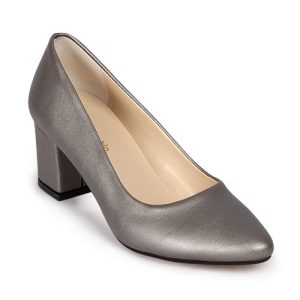 L4 Platin Kısa Topuklu Ayakkabı